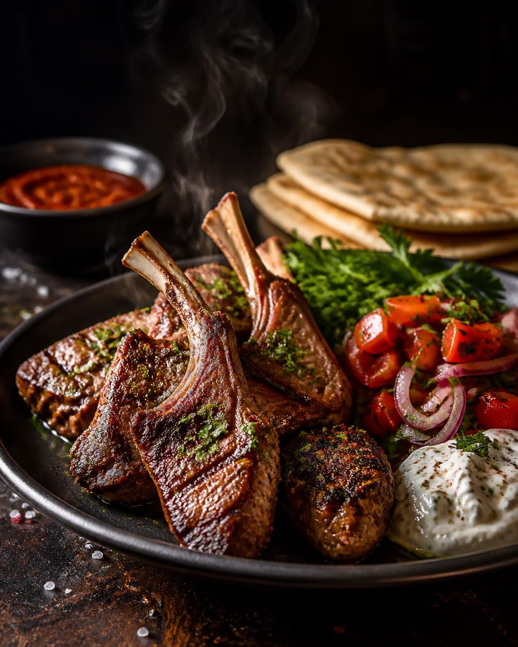 A grilled platter served at Dalla Restaurant & Bar