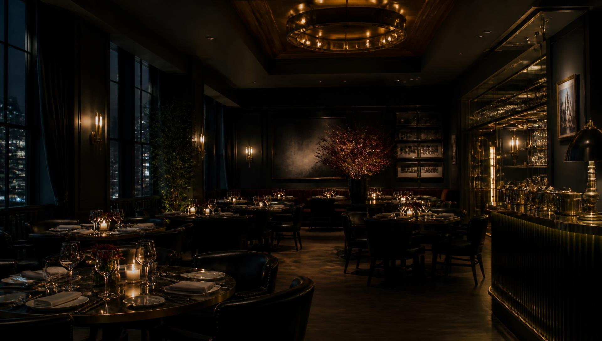 Tables set for dinner at Dalla Restaurant & Bar